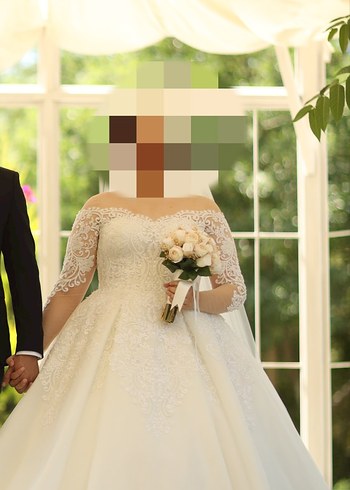 46 Beden Dantel Detaylı Straplez Midi Vintage Gelinlik