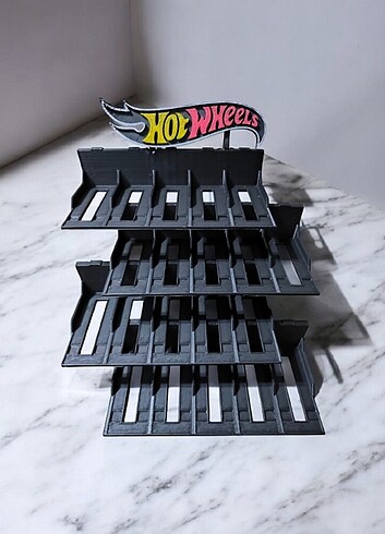 Hot Wheels 3D Baskı 4 Katlı Araba Sergi Standı