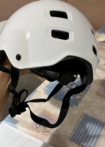 Beyaz OXELO Motosiklet Kaskı Velcro - Görsel 3