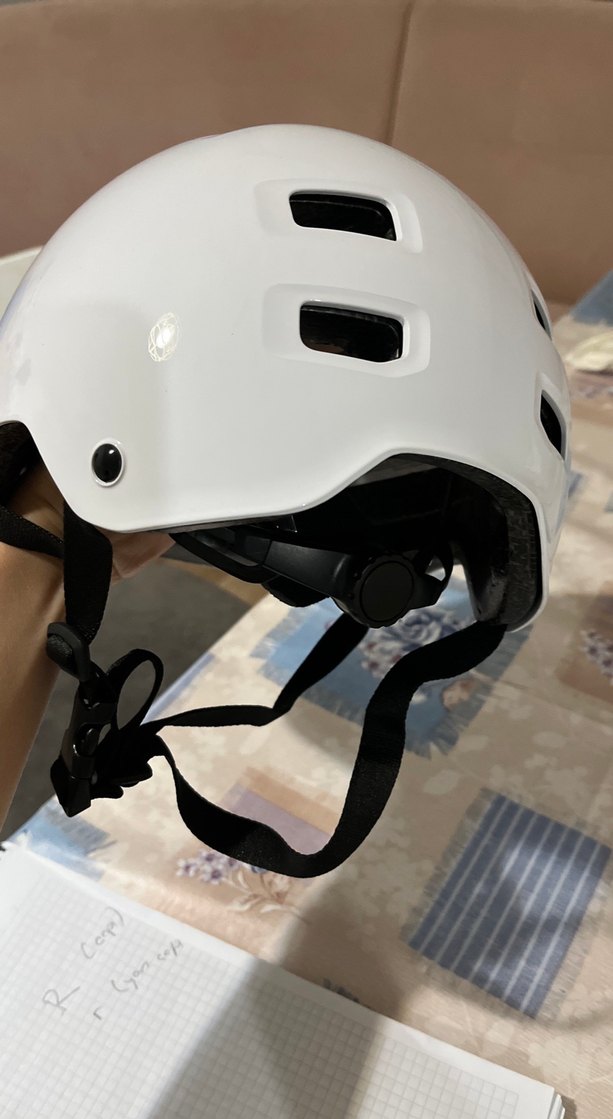 Beyaz OXELO Motosiklet Kaskı Velcro - Görsel 3