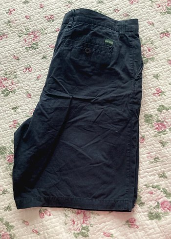 Düğmeli Siyah Erkek Keten Bermuda Şort - Görsel 2