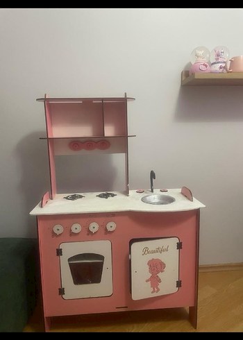 Pastel Pembe Çocuk Oyun Mutfak Seti - Görsel 3