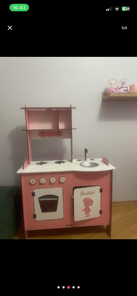 Pastel Pembe Çocuk Oyun Mutfak Seti - Görsel 3