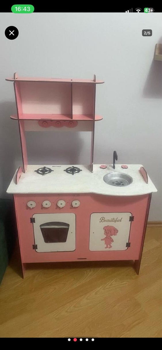 Pastel Pembe Çocuk Oyun Mutfak Seti - Görsel 2