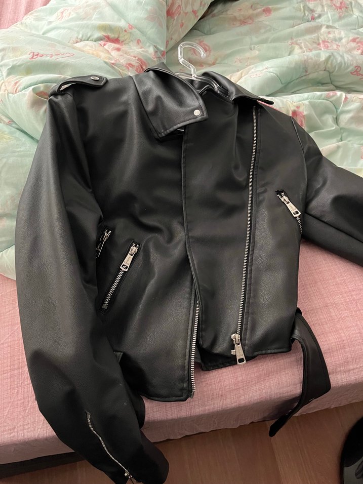 Yerteks Gri Biker Deri Ceket - Görsel 2