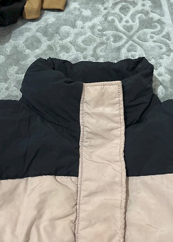 Kürklü Bej-Siyah Kadın Kışlık Ceket - Görsel 2