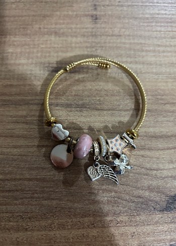 Bohem Papatya Desenli Altın Renk Bileklik - Görsel 2