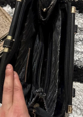 Klasik Siyah Deri Kadın Çanta - Görsel 3