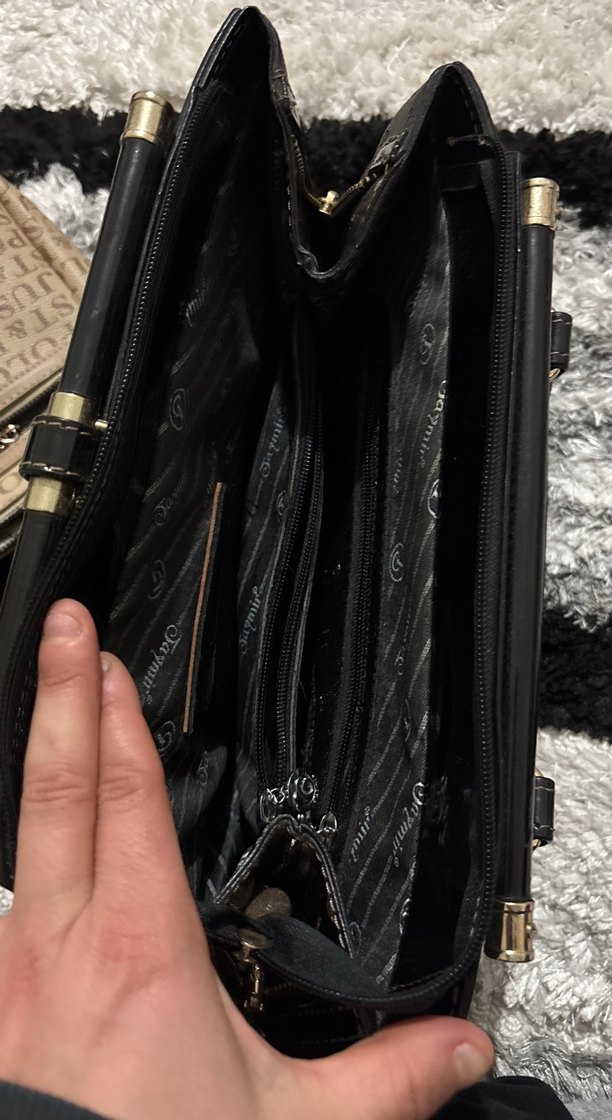 Klasik Siyah Deri Kadın Çanta - Görsel 3