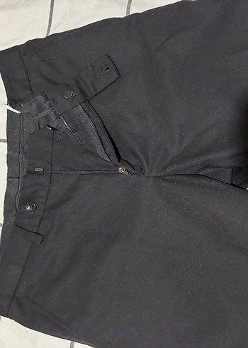 Siyah Midi Kadın Kumaş Pantolon - Görsel 2