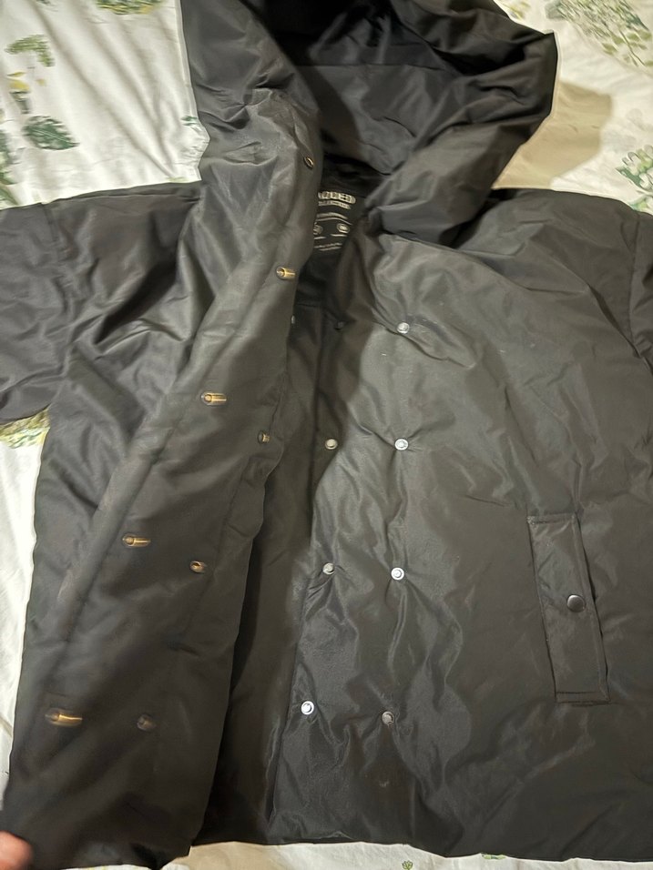 Kadın Siyah Midi Kışlık Kapüşonlu Mont - Görsel 2