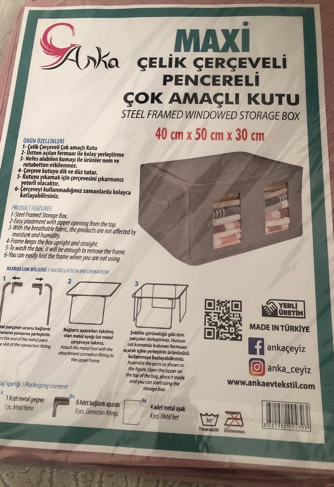 Çelik Çerçeveli Pencereli Çok Amaçlı Saklama Kutusu - Görsel 2