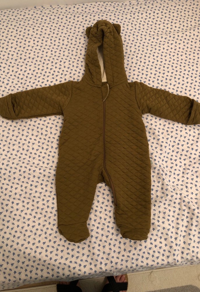 Kahverengi Örgü Bebek Tulum - Görsel 2