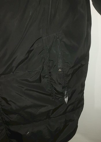 Düğmeli Siyah Midi Kadın Kışlık Mont - Görsel 2