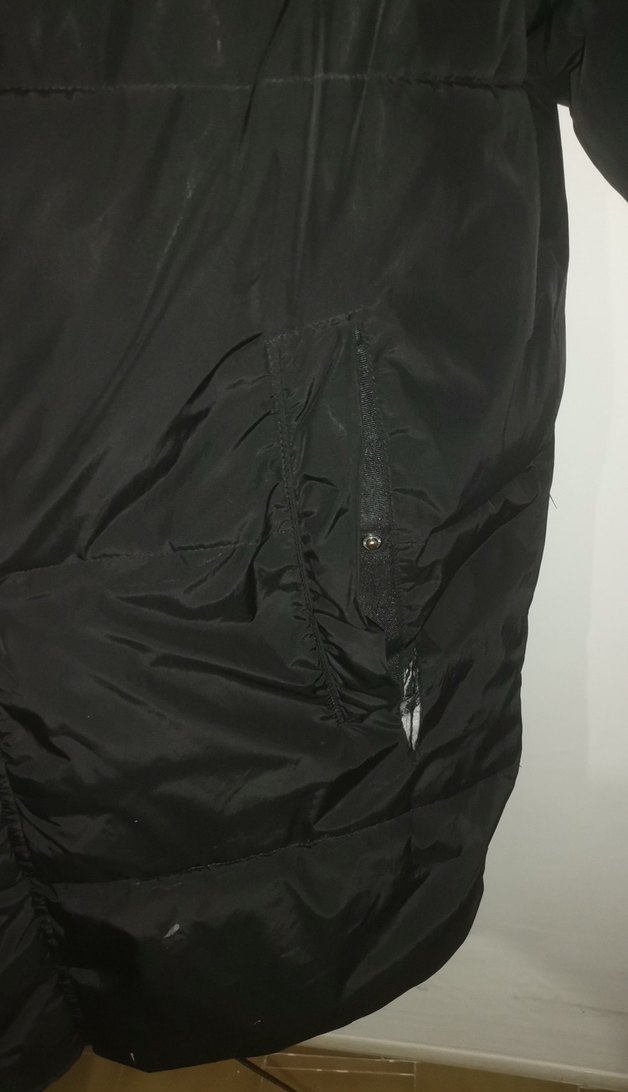 Düğmeli Siyah Midi Kadın Kışlık Mont - Görsel 2