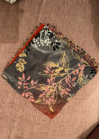 Boncuklu Çok Renkli Bohem Kadın yazma - Görsel 2