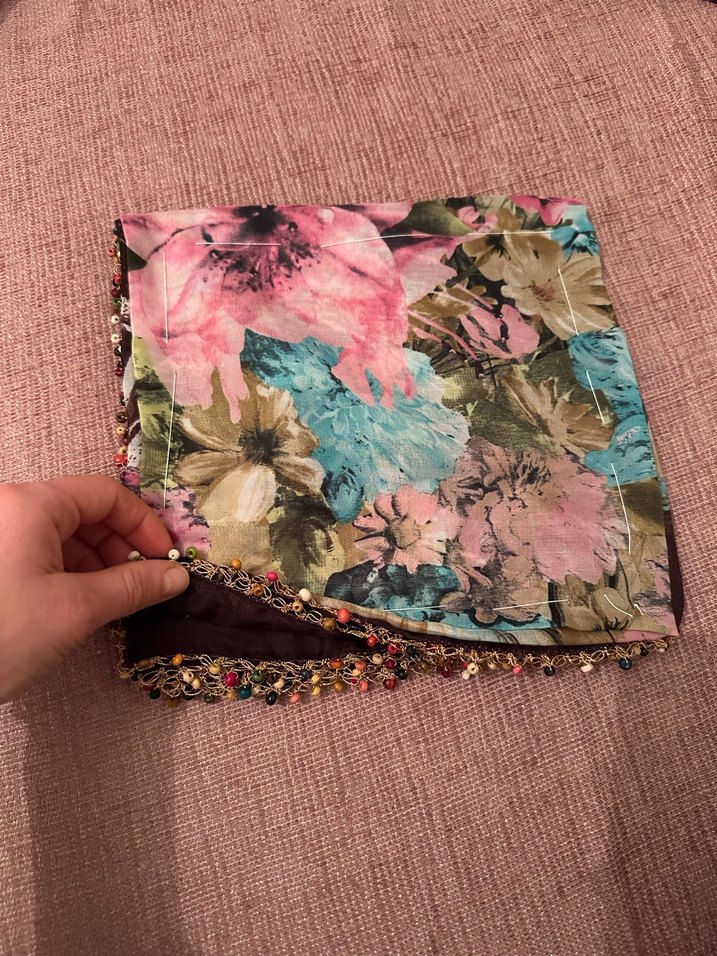 Boncuk Detaylı Çok renkli yazma - Görsel 2