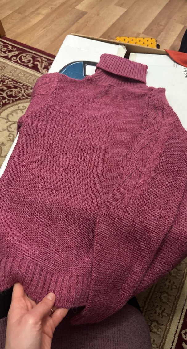 Bordo Bohem Boğazlı Örgü Kadın Kazak - Görsel 2