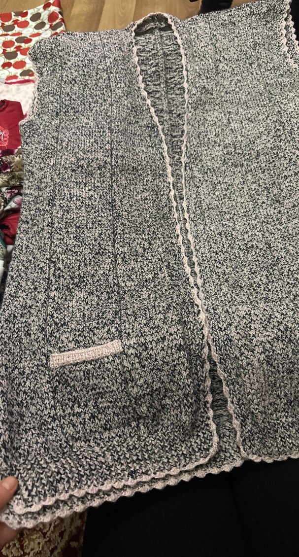 Gri Örgü Kadın Yelek Uzun Kesim - Görsel 2