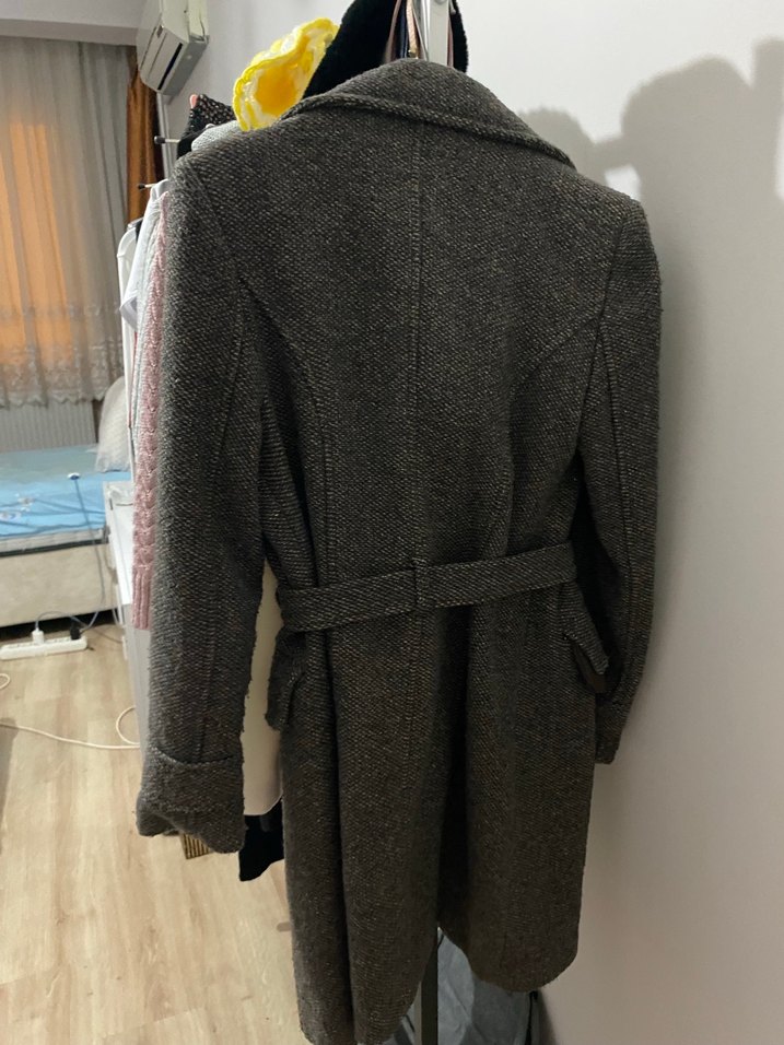 Kemerli Gri Uzun Kaban - Görsel 2