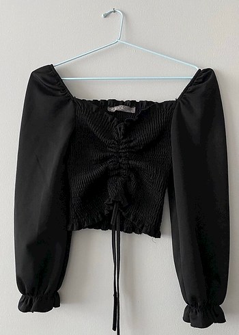 Siyah Piliseli Uzun Kollu üst - Görsel 2