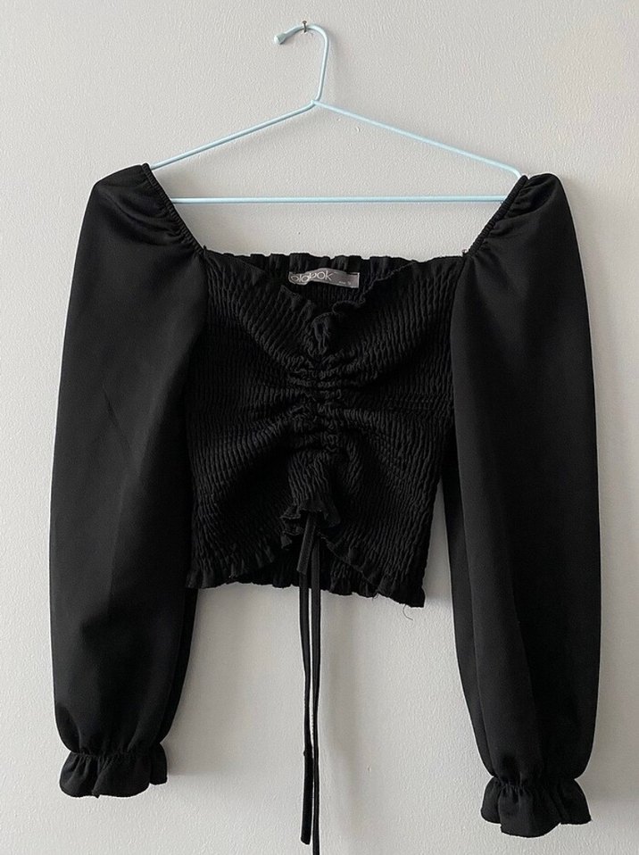 Siyah Piliseli Uzun Kollu üst - Görsel 2