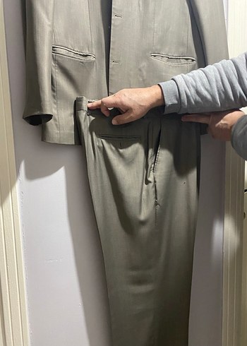 Gri Erkek Düz Kesim Düğmeli Takım - Görsel 5