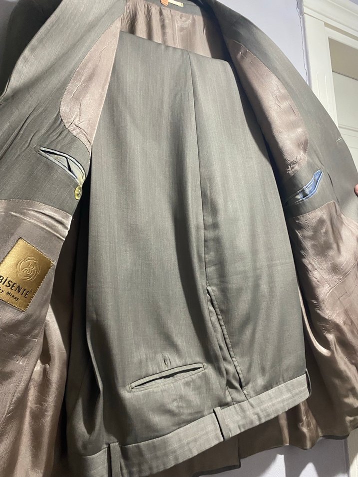 Gri Erkek Düz Kesim Düğmeli Takım - Görsel 4