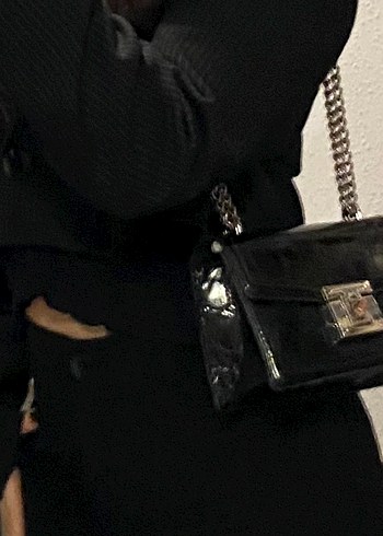 Stradivarius Siyah Deri Kadın Çanta - Görsel 6