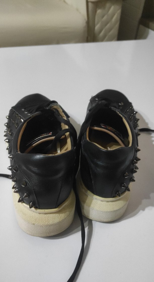 Perçinli Deri Rock Punk Kadın Spor Ayakkabı - Görsel 4