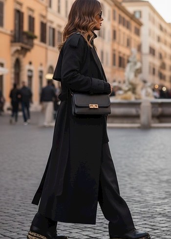 Siyah gerçek deri Topuklu Kadın Spor Ayakkabı - Görsel 6