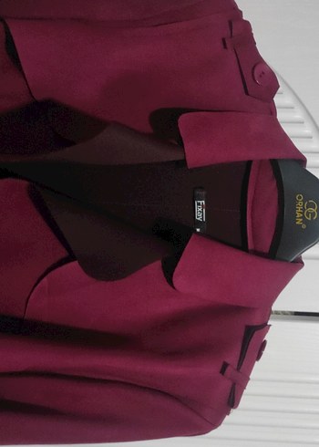 Bordo Kadın Süet Kuşaklı Uzun Trençkot - Görsel 2