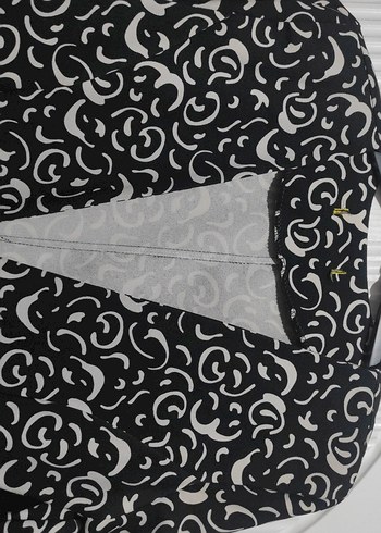 Düğmeli Siyah Gri Desenli Kadın Uzun ceket - Görsel 2