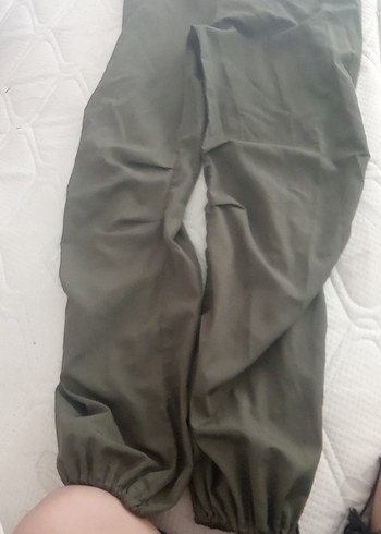 Diğer Gri Rahat Kesim Kadın Keten Pantolon