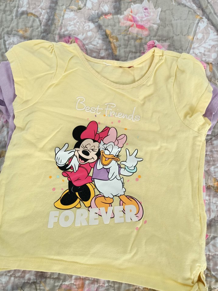 Renkli Kız Çocuk Kısa Kollu Pamuk Tişört - Görsel 2