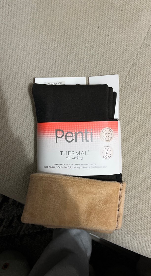 Penti kahverengi Süet termal Kadın Tayt - Görsel 2