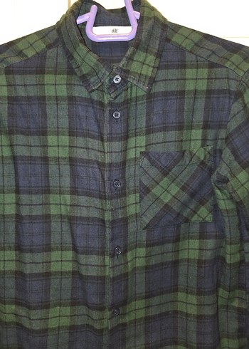 Düğmeli Uzun Kollu Yeşil erkek çocukGömlek - Görsel 3