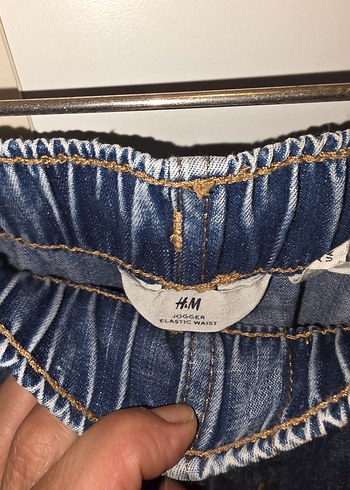 erkek çocuk Mavi Denim Bol Kesim Kemerli Pantolon - Görsel 3