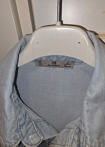 Düğmeli Açık Mavi Denim çocuk Gömlek - Görsel 4