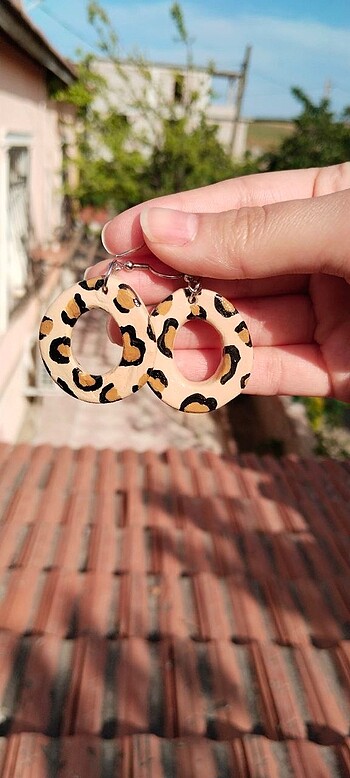 Tasarımcı Leopar desenli küpe