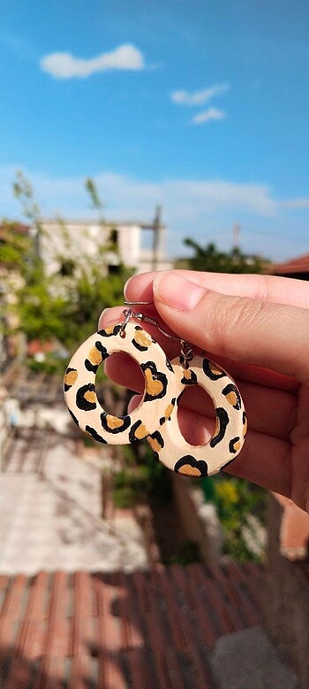  Beden çeşitli Renk Leopar desenli küpe