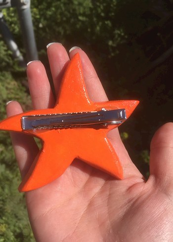 Turuncu Yıldız Tokalı Kadın Saç Aksesuarı - Görsel 2