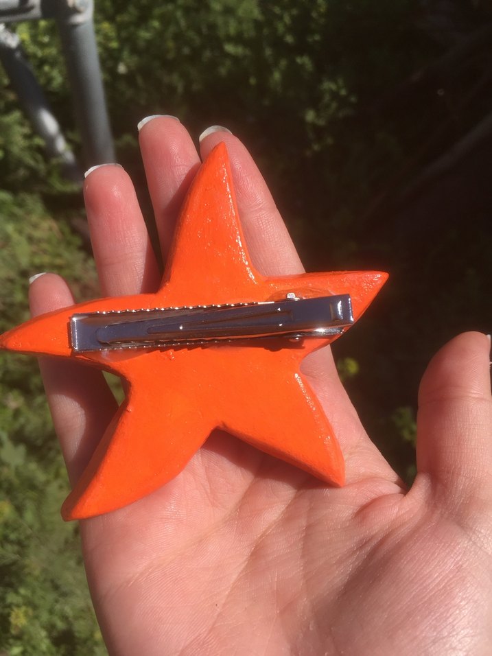 Turuncu Yıldız Tokalı Kadın Saç Aksesuarı - Görsel 2