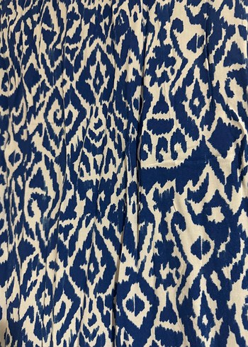 Mavi Batik Desenli Bol Kesim etek
