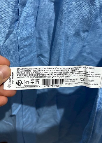 Stradivarius pamuk/keten karışımlı mavi gömlek - Görsel 6