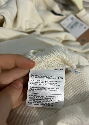 Krem rengi %85 pamuklu m beden tişört - Görsel 8