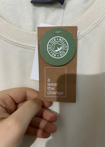 Krem rengi %85 pamuklu m beden tişört - Görsel 6