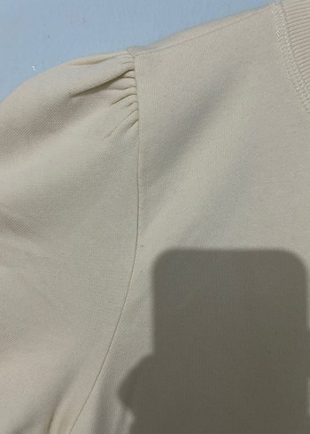 Krem rengi %85 pamuklu m beden tişört - Görsel 4