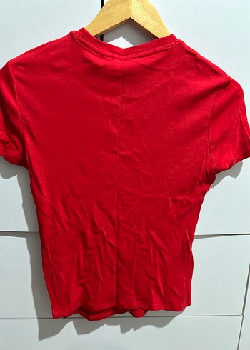 Mango %100 pamuklu kırmızı renk kısa kollu tişört - Görsel 2