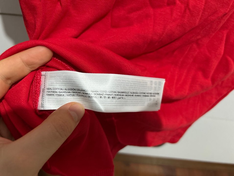 Mango %100 pamuklu kırmızı renk kısa kollu tişört - Görsel 4